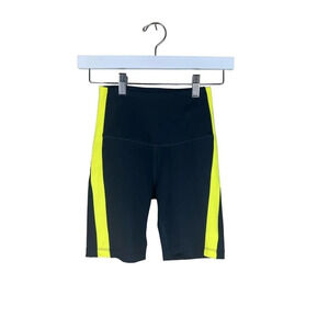 Barry’s Fit Black Yellow Biker Workout Spandex Shorts Women’s XS